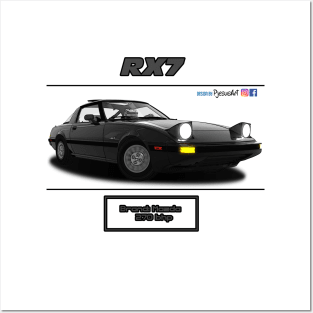 Mazda RX7 FB Black Posters and Art